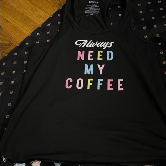 Multicolor Coffee Text Pajamas - Picture 1 of 2